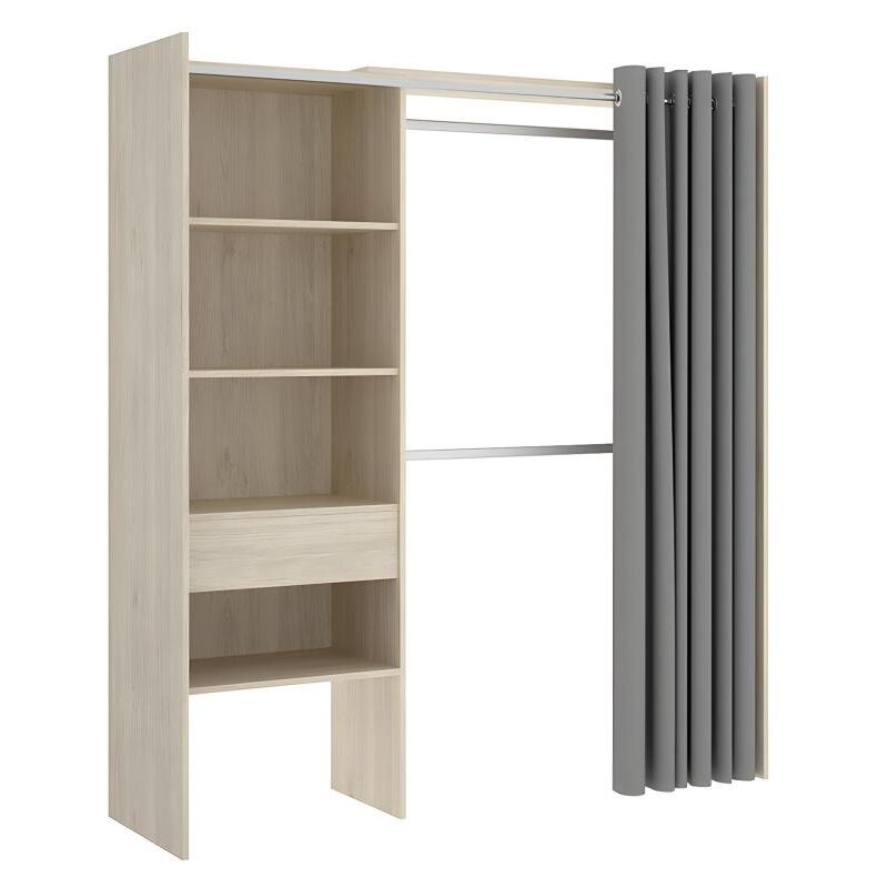 foto del prodotto mobimarket armadio guardaroba allungabile l 110 160 cm rovere e grigio laurent