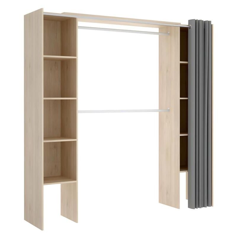 foto del prodotto mobimarket armadio guardaroba estensibile l110 180 cm quercia e grigio dorian