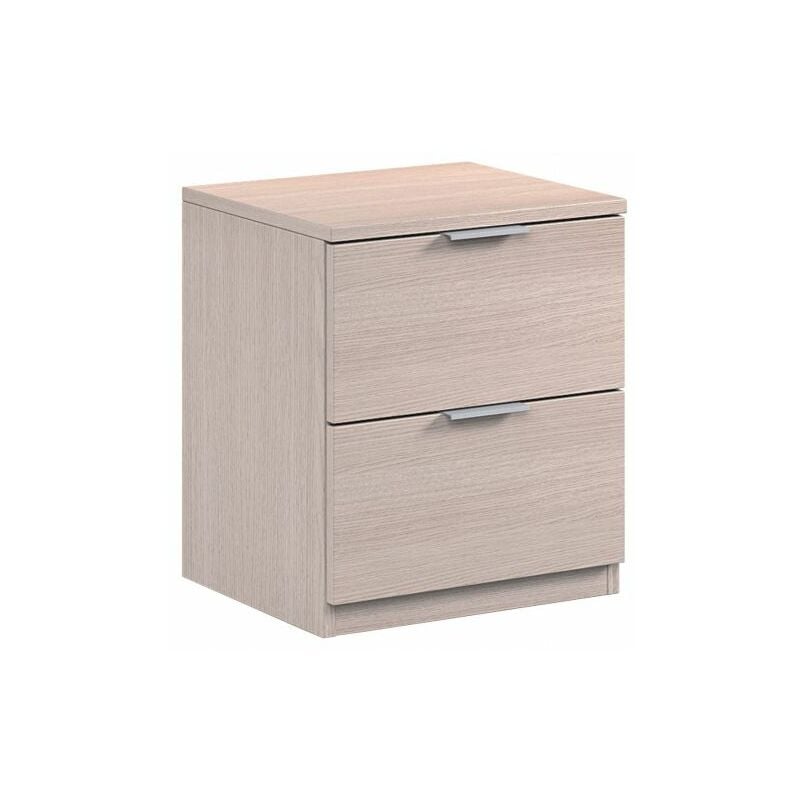 foto del prodotto mobimarket kit comodino 2 cassetti 46x38x34 rovere chiaro