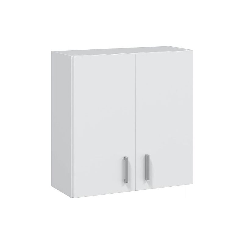 foto del prodotto mobimarket kit pensile mobile linea multiuso bianco 59x27xh60 cm 2 ante 4 ripiani 38670 