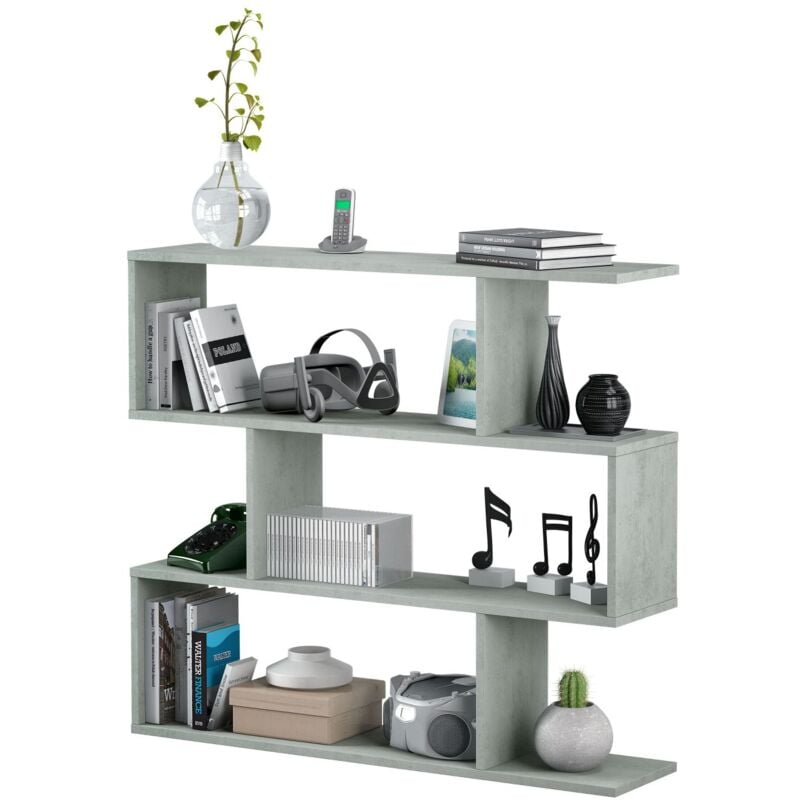 foto del prodotto mobimarket mensola ausiliaria bassa athena soggiorno sala da pranzo corridoio decorazione colore bianco, rovere canadese o bianco cemento 110x97x24