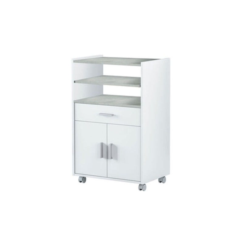 foto del prodotto mobimarket mobile tv in legno bianco con un cassetto e 2 ante.