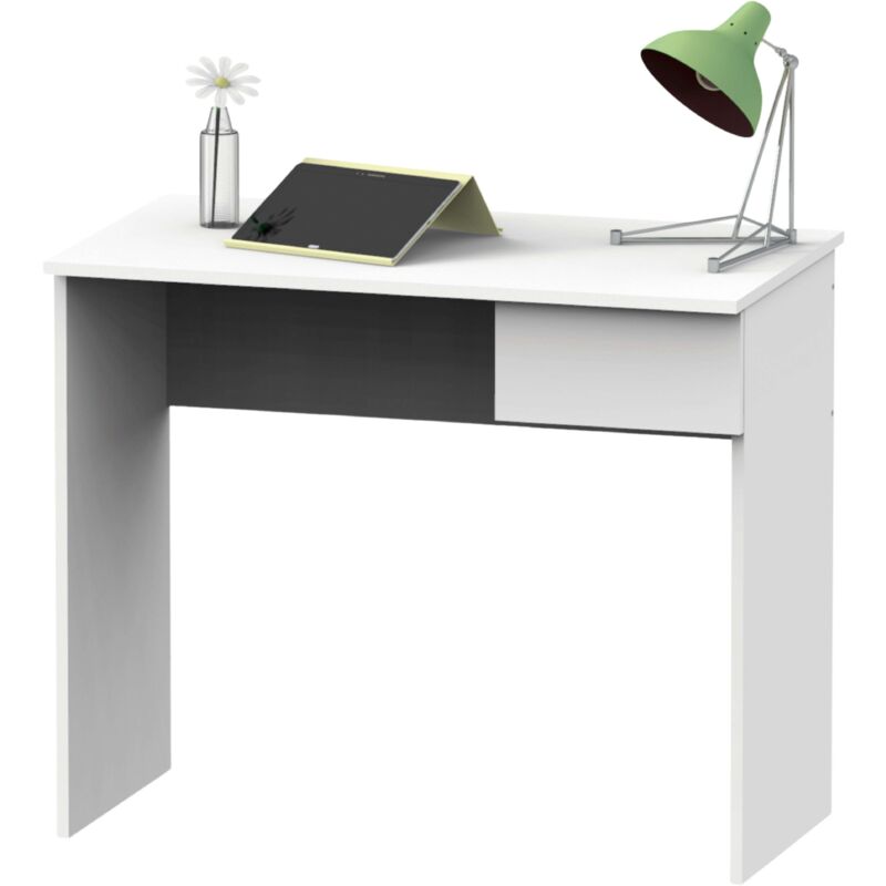 foto del prodotto mobimarket scrivania torino con cassetto, bianco opaco, 90x75x50 cm