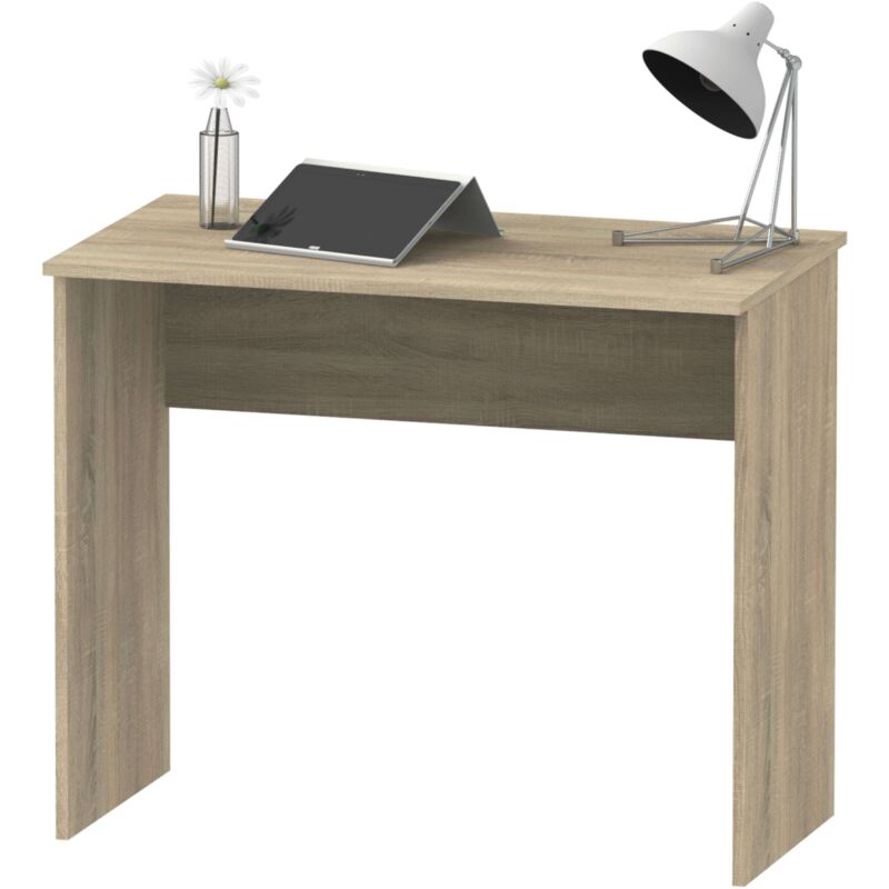foto del prodotto mobimarket tavolo scrivania ideale per studio o ufficio, melamina rovere cambriano, 90 cm
