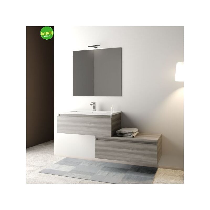 foto del prodotto mobo mobile bagno sospeso con specchiera e lavabo integrato modello andy 135cm composizione completa larice olmo
