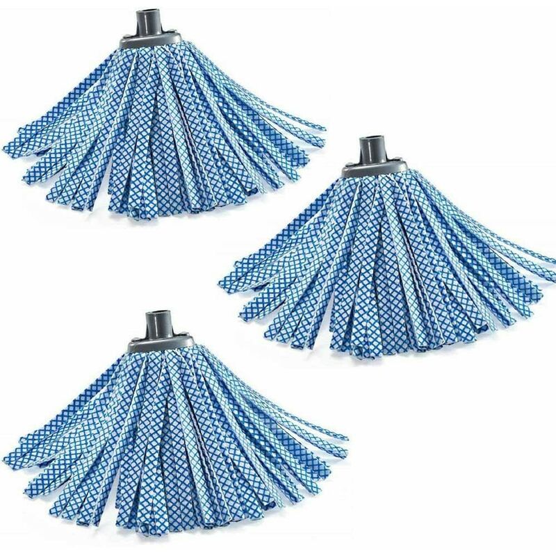 foto del prodotto mocio mop tnt ricambio con attacco universale per scopa lavapavimenti set da 3 sintetico con 82 strisce