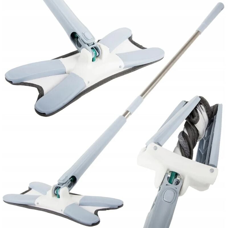 foto del prodotto mocio per lavaggio pavimenti piatto con strizzatore rotante twist squeeze