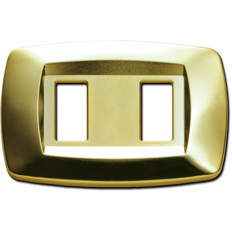 foto del prodotto mod per bticino placca 2 moduli ottone lucido md212 master