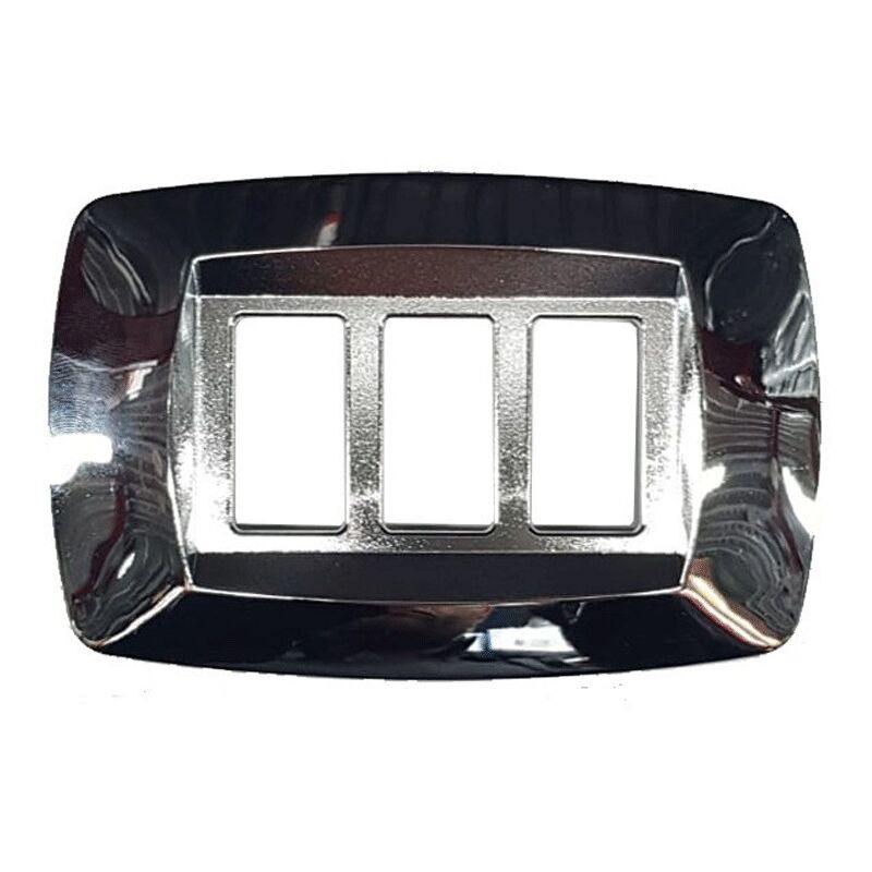 foto del prodotto mod per bticino placca 3 moduli argento lucido md223 master