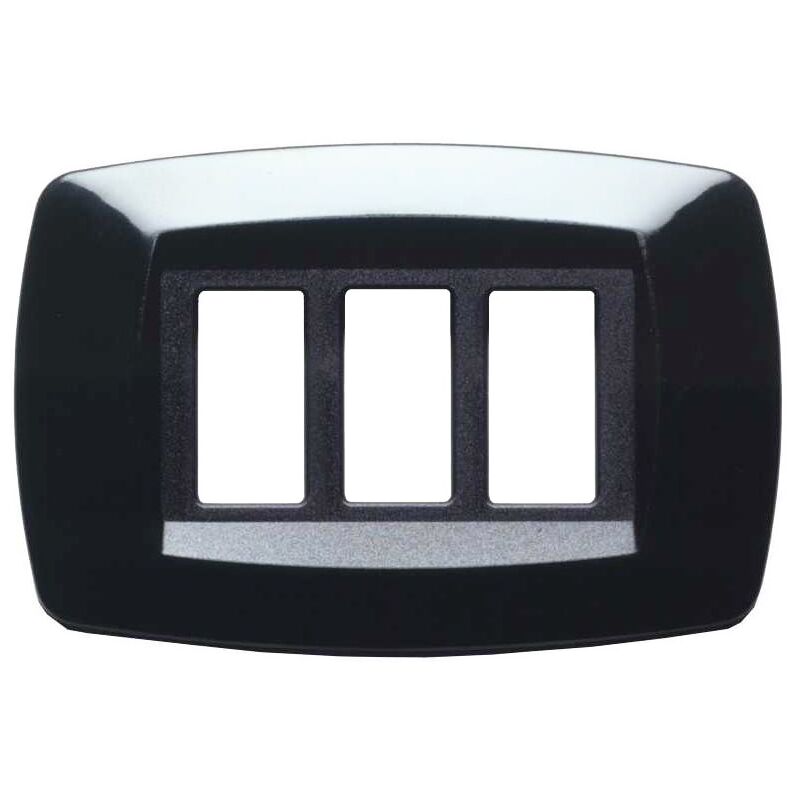 foto del prodotto mod per bticino placca 3 moduli nera md203 master