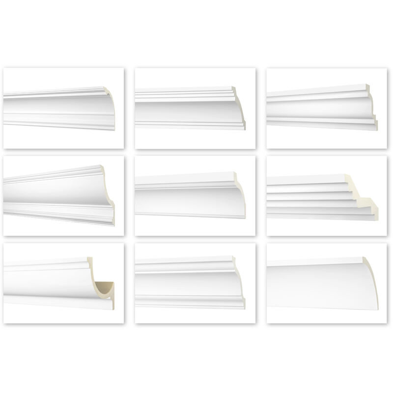 foto del prodotto modanature da 2 metri, tutti i modelli - modanature lisce in pu, resistenti agli urti - perfect ab ab210 - 50x50 mm