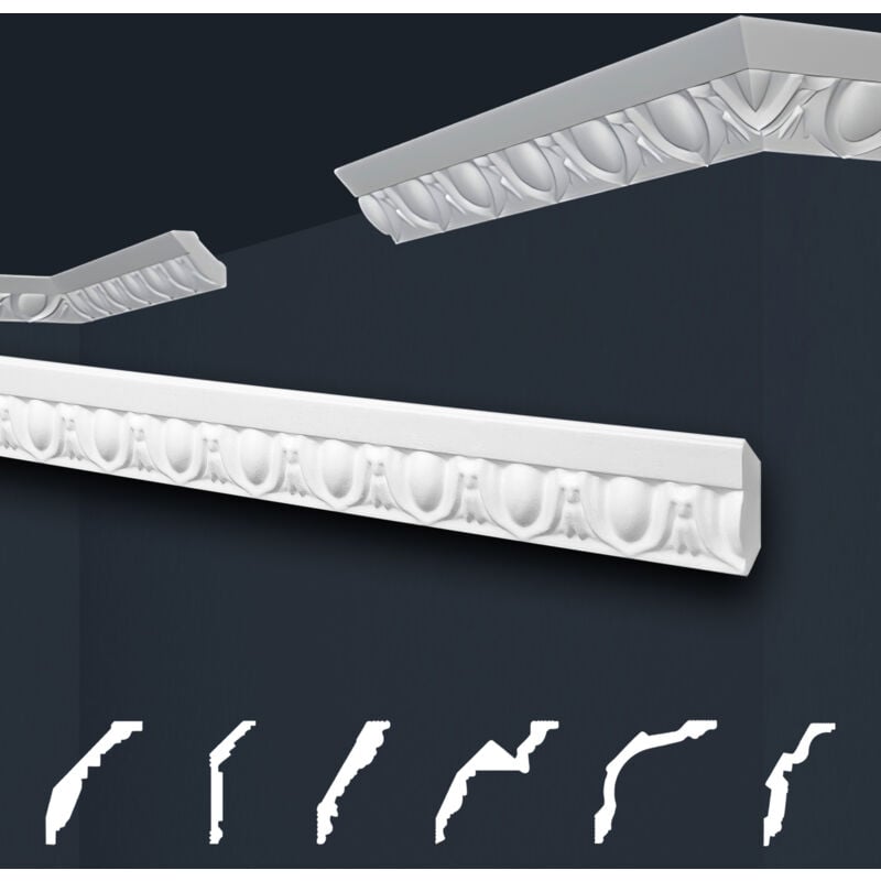 immagine 0 del prodotto modanature in stucco bianche, eps styropor form fitting, pacchetti economici marbet series b b 02 32x32 mm, 20 metri 10 strisce