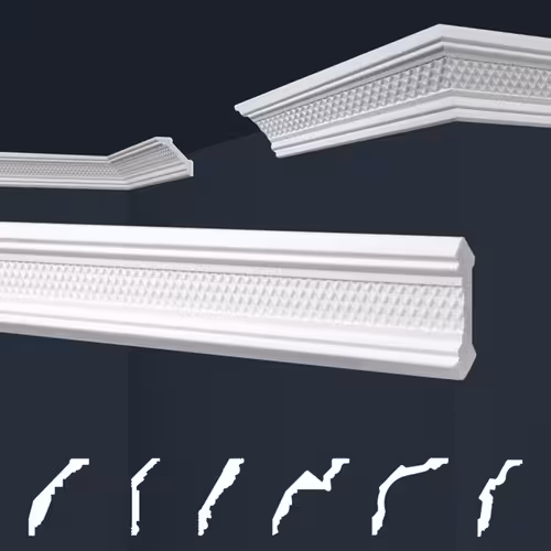 immagine 0 del prodotto modanature in stucco bianche, eps styropor form fitting, pacchetti economici marbet series b b 03 46x46mm, 2 metri 1 modanatura