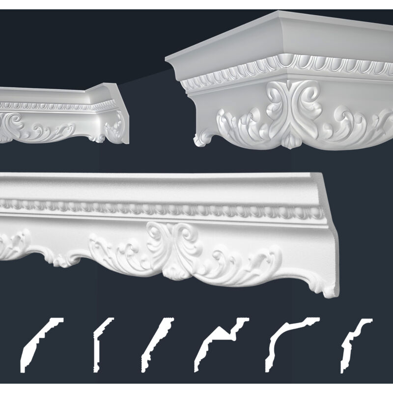 foto del prodotto modanature in stucco bianche, eps styropor form fitting, pacchetti economici marbet series b b 36 58x135 mm, 2 metri 1 modanatura