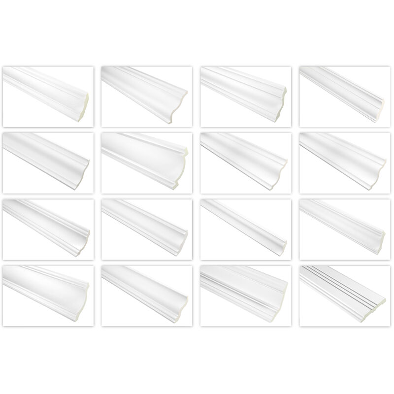 foto del prodotto modanature in stucco liscio pu stucco decorazioni per pareti e soffitti fh modanature resti 2 metri 1 modanatura, fh9115 24x14mm