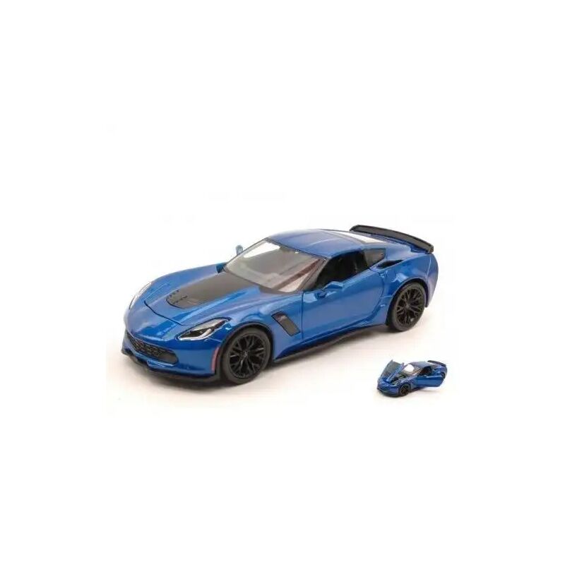 foto del prodotto modellino die cast 2015 corvette z06 colore blu maisto