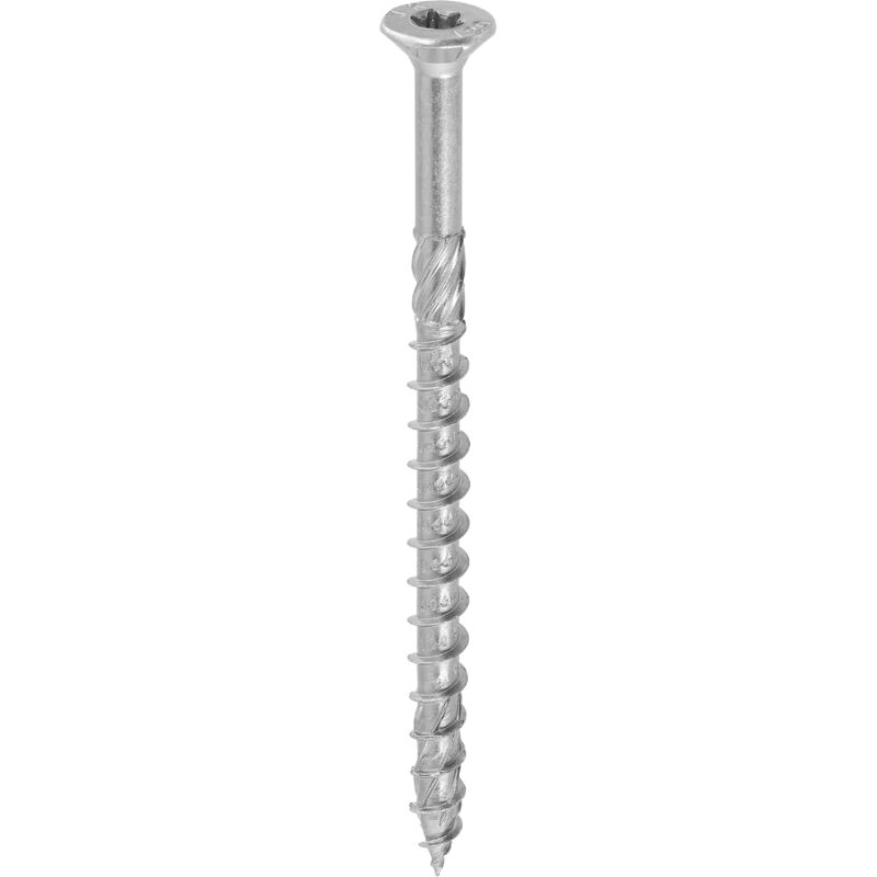 foto del prodotto moderix vite per legno zincata bianca testa svasata filettatura parziale attacco torx punta antisfilamento 4x30 confezione da 500 pezzi