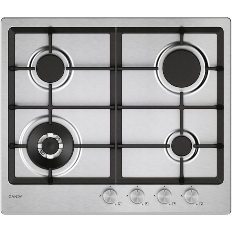 foto del prodotto moderna chg6bf4wtx piano cottura acciaio inox da incasso 60 cm gas 4 fornelli - candy