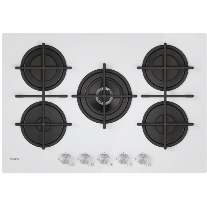 foto del prodotto moderna cvg74wtw piano cottura bianco da incasso 74.5 cm gas 5 fornello i - candy