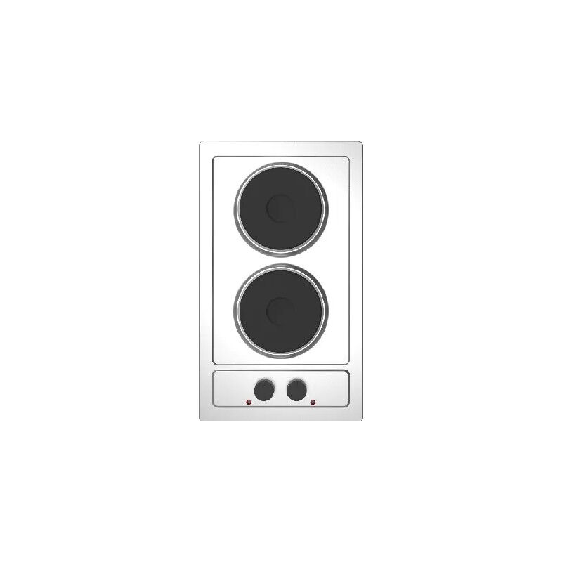 foto del prodotto moderna domino elettrico a 2 fuochi in acciaio inox 530 x 310