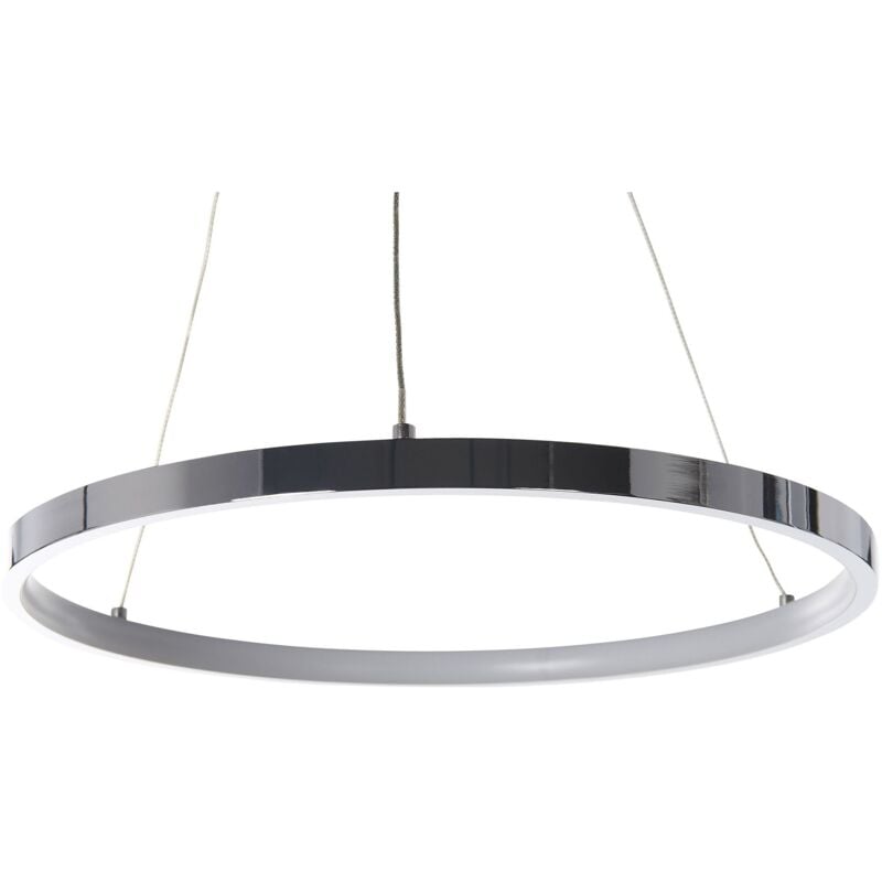 foto del prodotto moderna lampada a sospensione illuminazione led integrata anello rotondo 40 cm argento