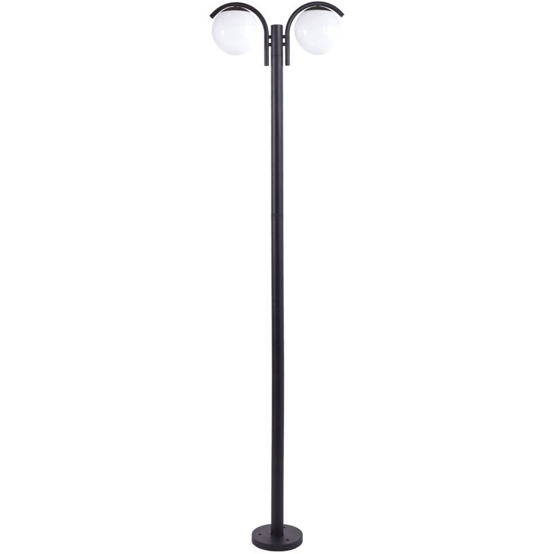 foto del prodotto moderna lampada da giardino a 2 luci per esterni lampada da sentiero alluminio materiale sintetico nero kulsi