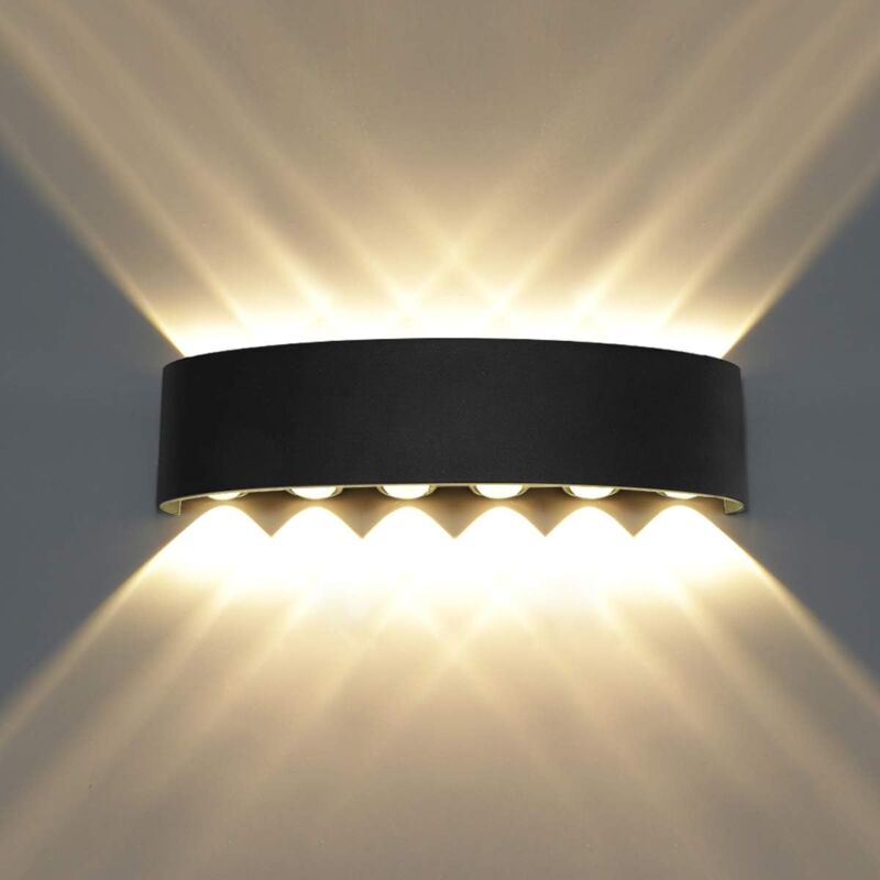 foto del prodotto moderna lampada da parete a led impermeabile in alluminio per interni ed esterni, per bagno, camera da letto, soggiorno, veranda, treppe, 12 w,