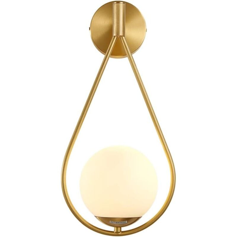 foto del prodotto moderna lampada da parete a led per interni, industriale, retr , in vetro, a sfera rotonda, in metallo, e27, bronzo