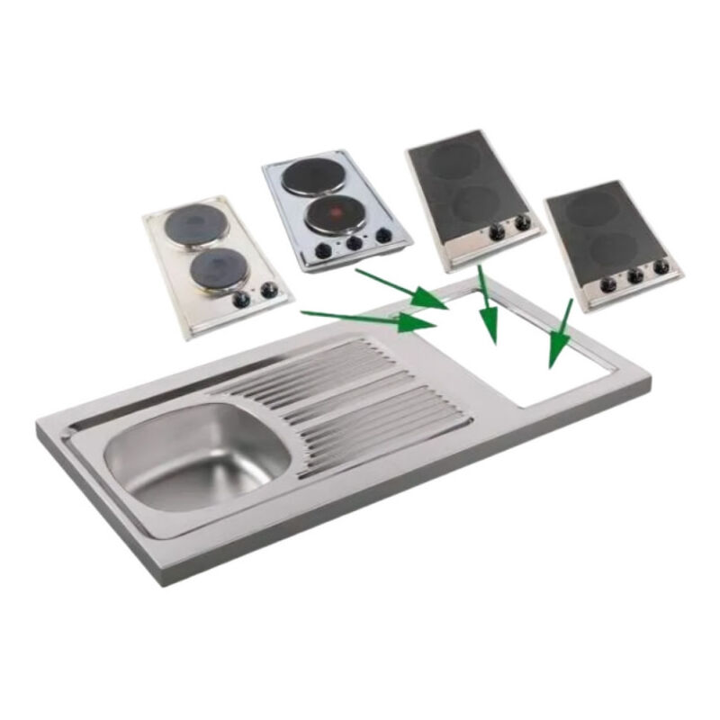 foto del prodotto moderna - lavello da cucina 100x60cm con foro per domino non fornito , reversibile.