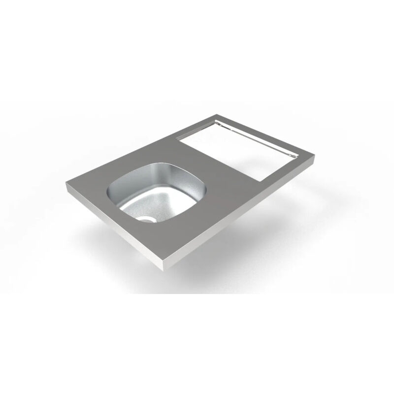 foto del prodotto moderna - lavello iseo a vasca singola 90x60 con foro per domino non fornito , reversibile