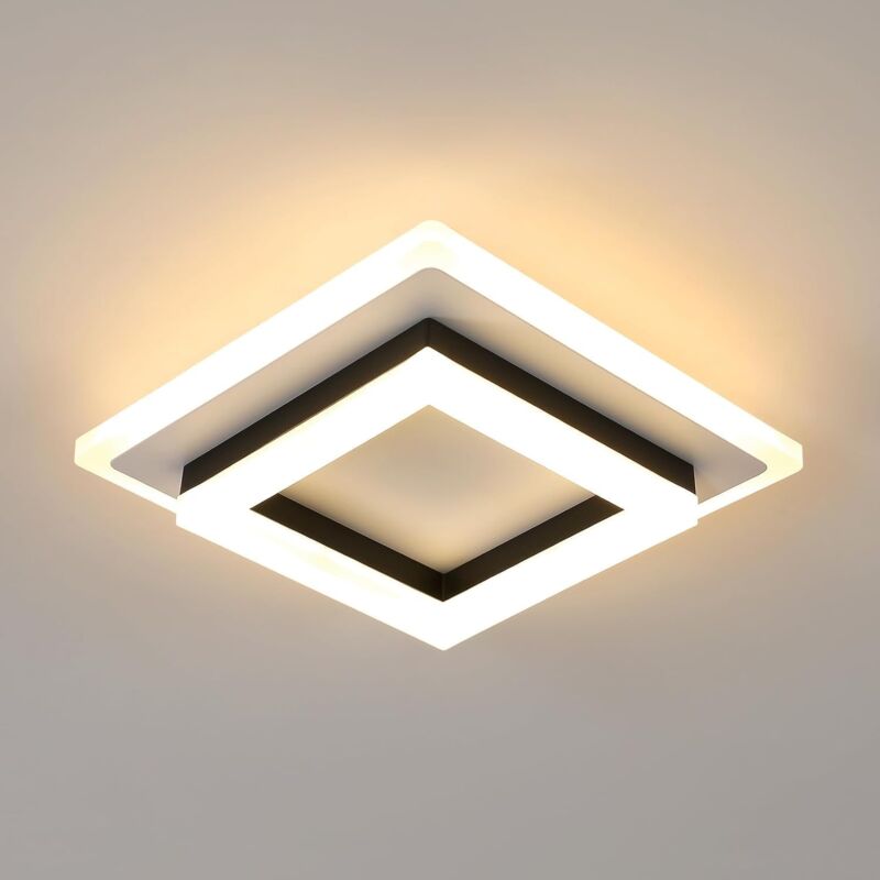 foto del prodotto moderna plafoniera a led, lampada da soffitto in acrilico moda quadrata 24w 2350lm, plafoniera da parete a led per interni per corridoio balcone