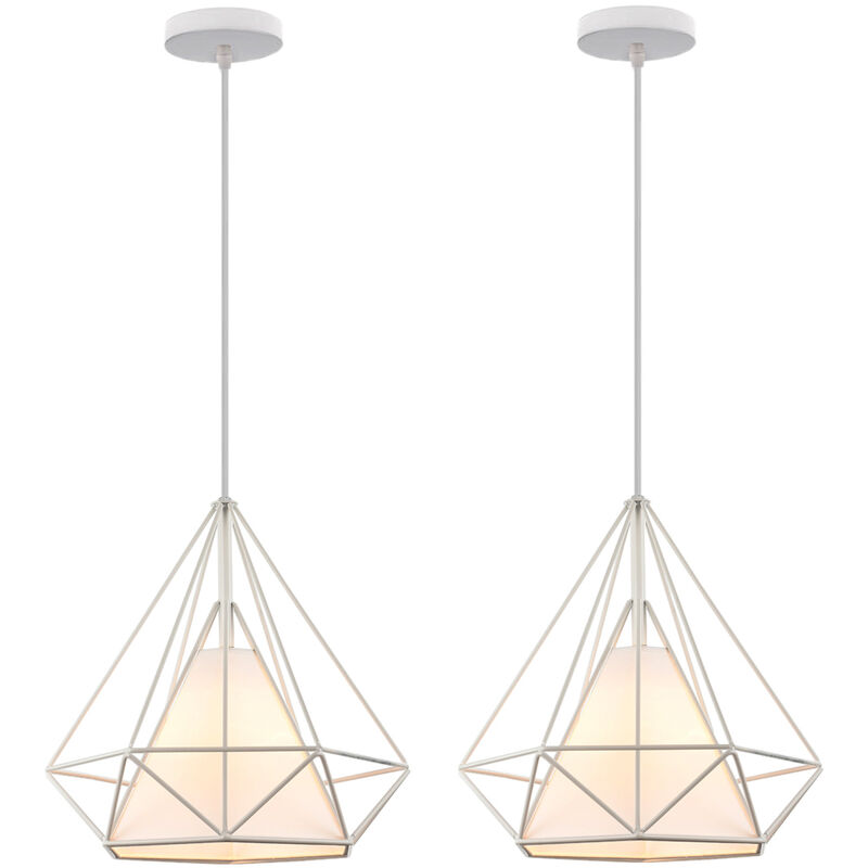 foto del prodotto moderno creativo gabbi di diamanti lampada a sospensione e27 soggiorno cucina ferro battuto lampadario 2 pezzi