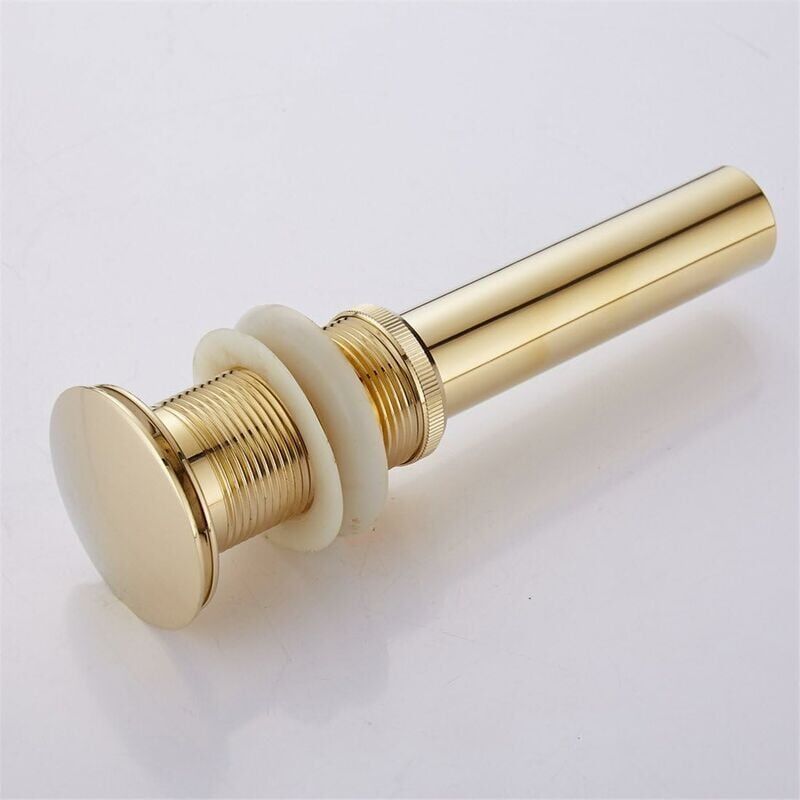 foto del prodotto moderno pop up retro tappo di scarico per lavabo scarico click clack senza troppopieno ottone bronzato valvola di scarico per lavabo universale