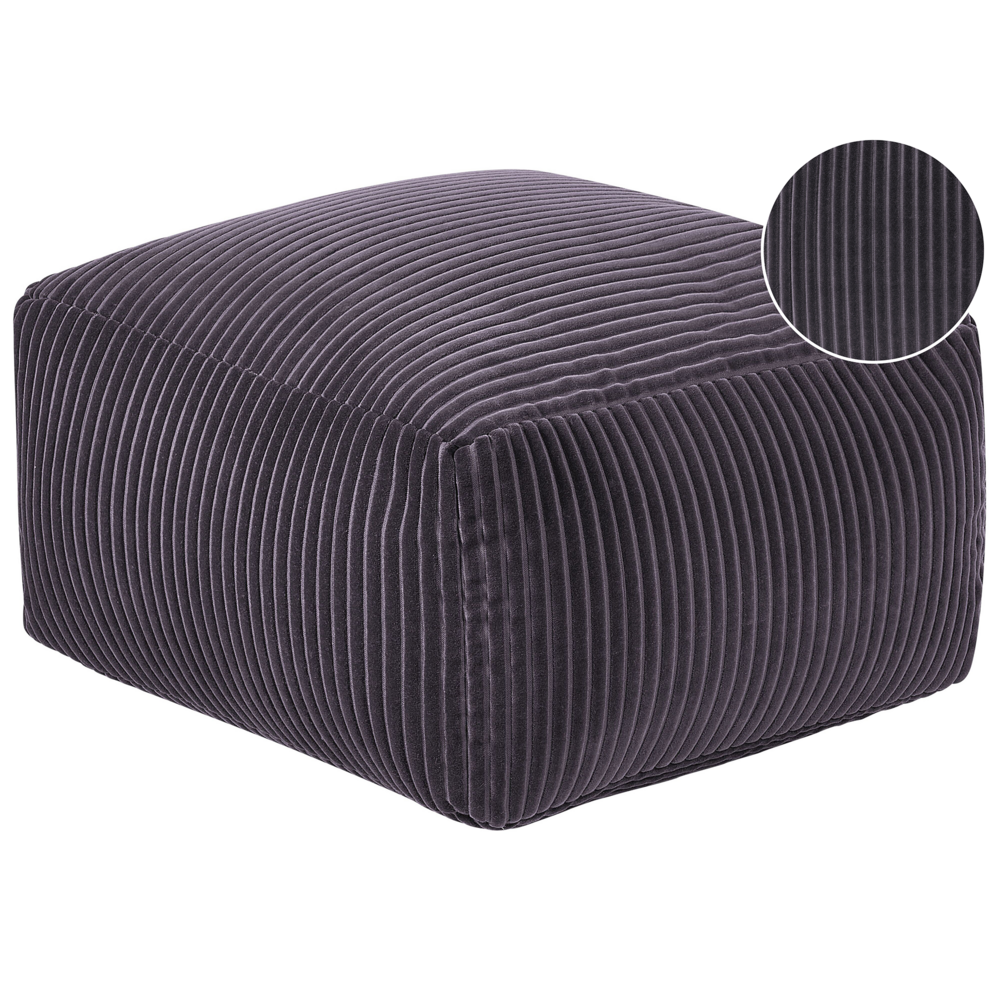 foto del prodotto moderno pouf intrecciato da salotto 50 x 30 cm motivo grigio scuro