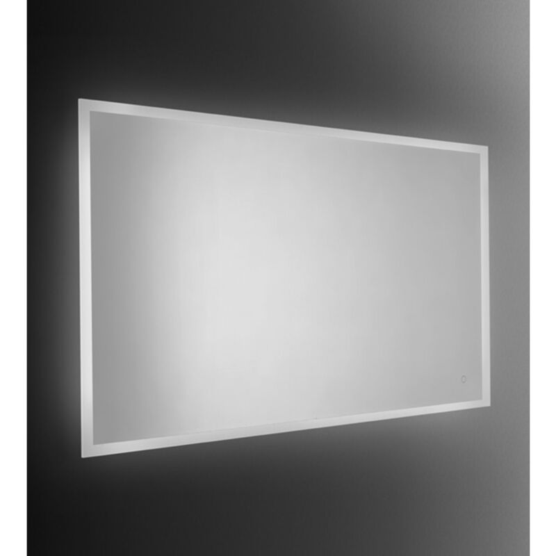 foto del prodotto moderno specchio da bagno con illuminazione a led rettangolare 100x70