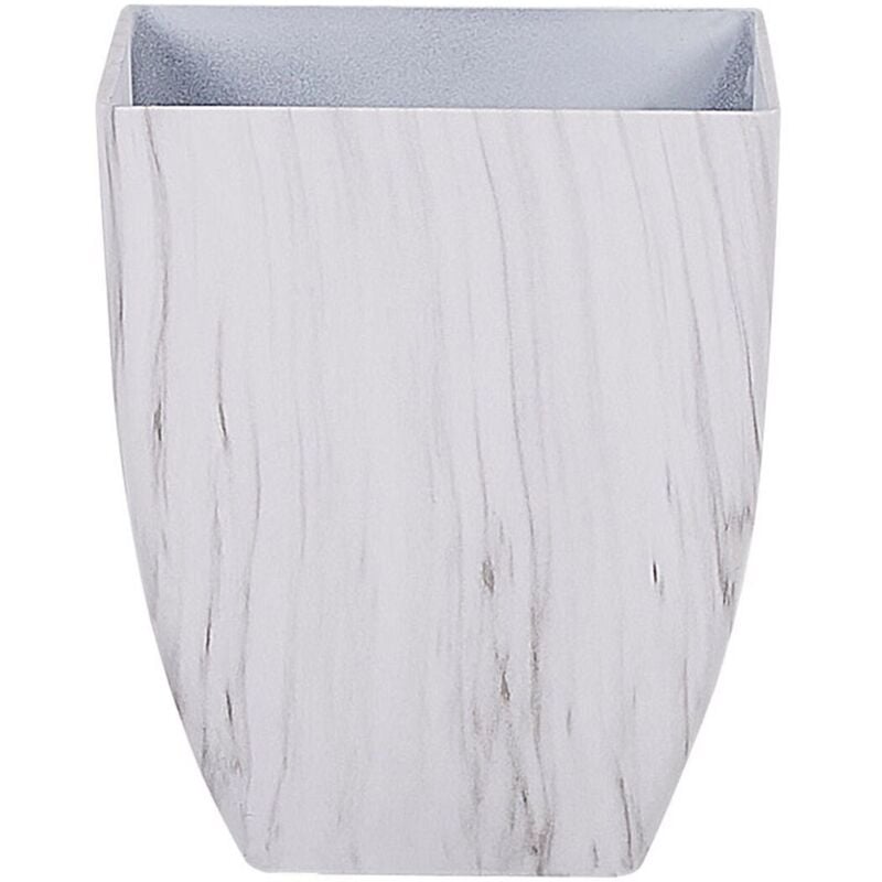 foto del prodotto moderno vaso di fiori quadrato effetto marmo bianco 28 x 28 x 34 cm miro