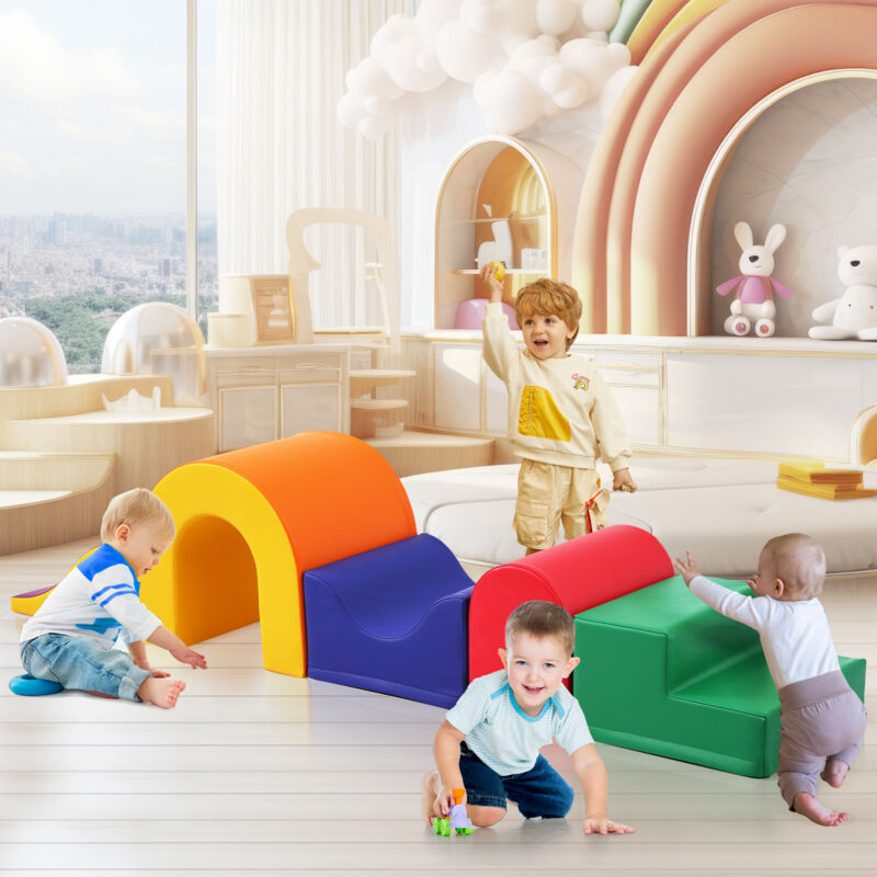 foto del prodotto modfu blocchi da costruzione giganti, scivoli per bambini, adatti per arrampicarsi e gattonare, adatti per bambini in et prescolare e neonati, pu,