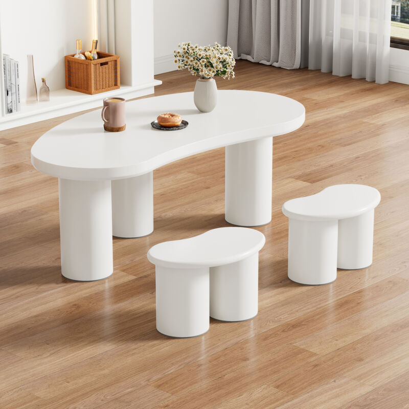 foto del prodotto modfu panca, design di forma irregolare, sedia, 16x42x24,5cm, mdf e pvc, bianco