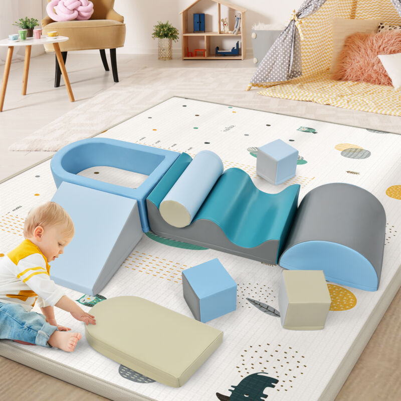 foto del prodotto modfu scivolo per bambini, grandi blocchi da costruzione, arrampicata, gattonamento, adatto a bambini in et prescolare e neonati, pu, colorato,