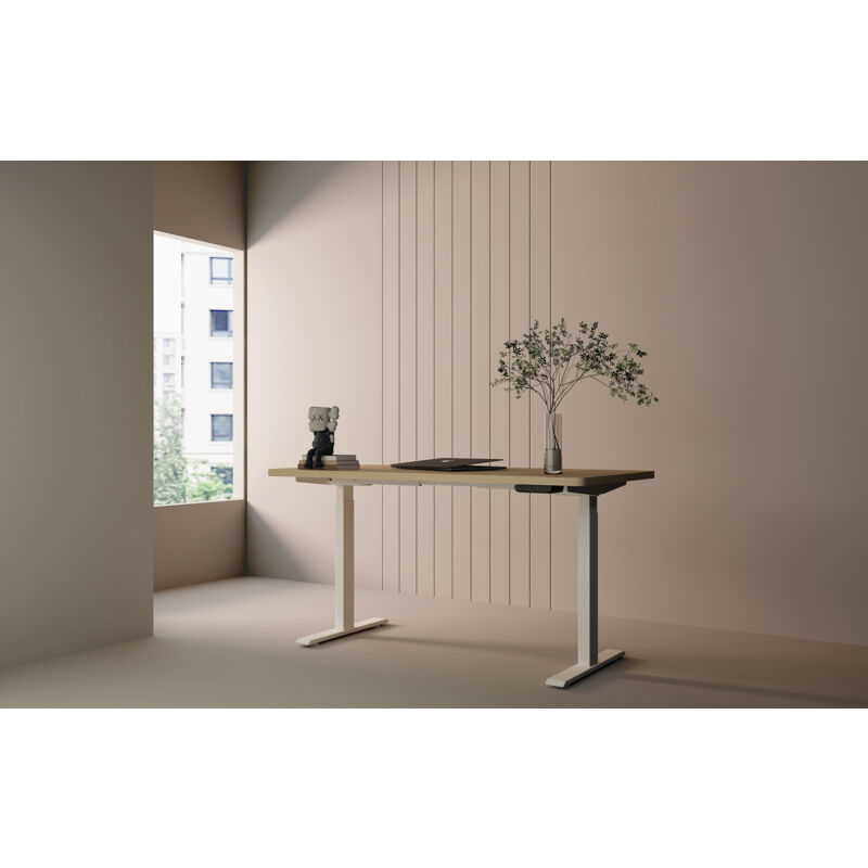 foto del prodotto modfu scrivania elettrica regolabile in altezza 58x180 cm con 4 preferenze di memoria con porta usb, bianco