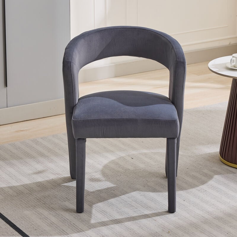 foto del prodotto modfu sedia imbottita 59x60x79 cm, velluto, capacit di carico 150 kg, grigio