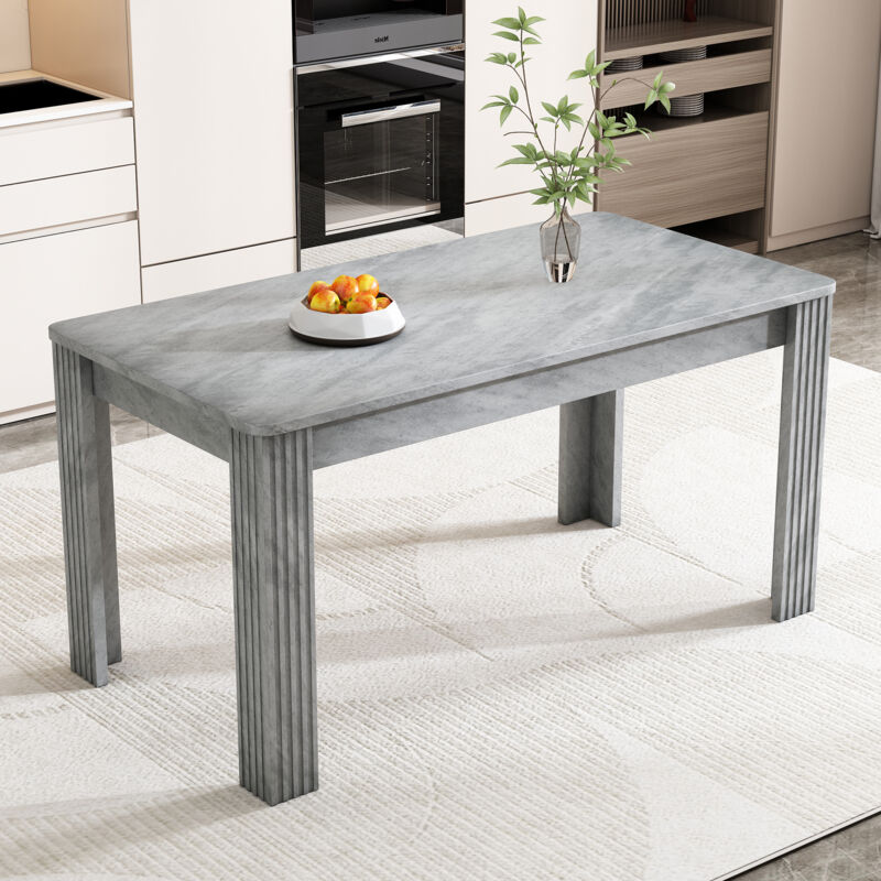 foto del prodotto modfu tavolo da pranzo fisso, gambe in legno, tavolino da caff , stile semplice, 116x65x75cm, grigio