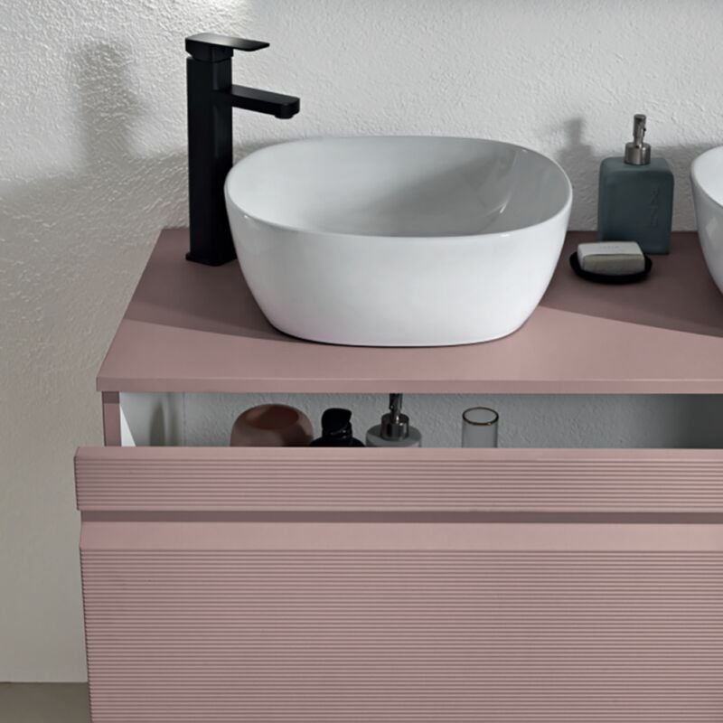 foto del prodotto modo cassetto bagno portalavabo 80 cm sospeso in pvc rio rosa polvere