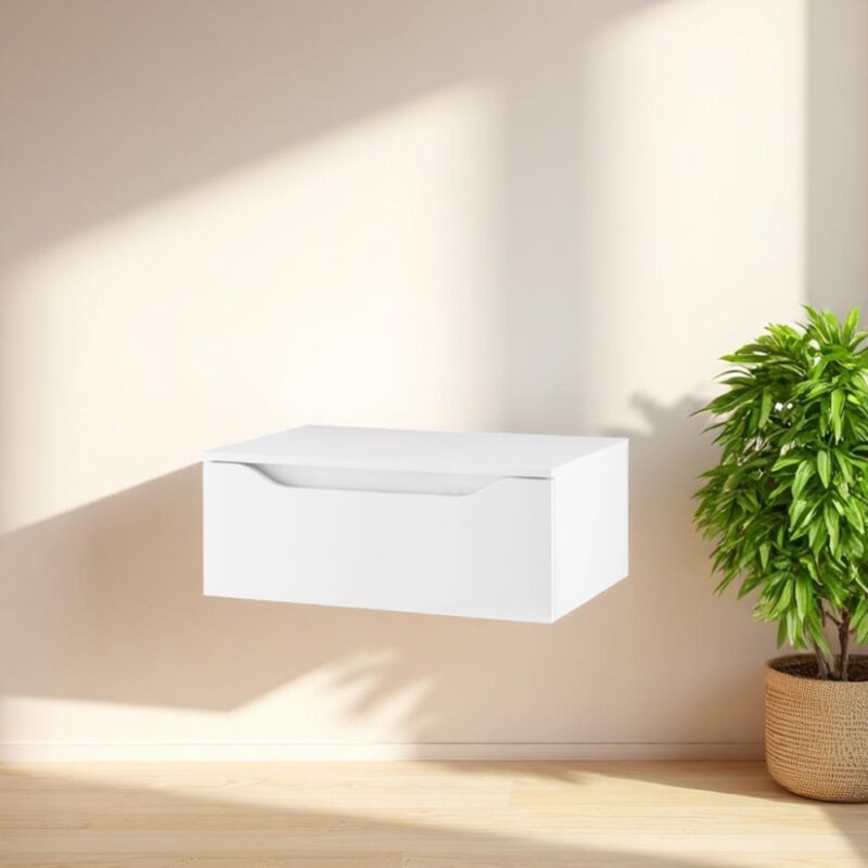 foto del prodotto modo cassetto bagno sospeso giglio 80 cm in nobilitato bianco lucido