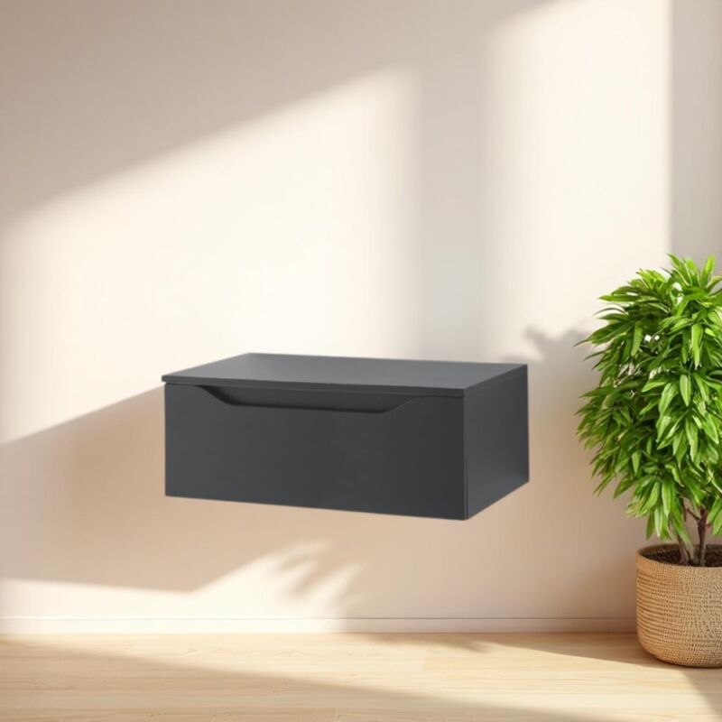 foto del prodotto modo cassetto bagno sospeso giglio 80 cm in nobilitato grafite opaco