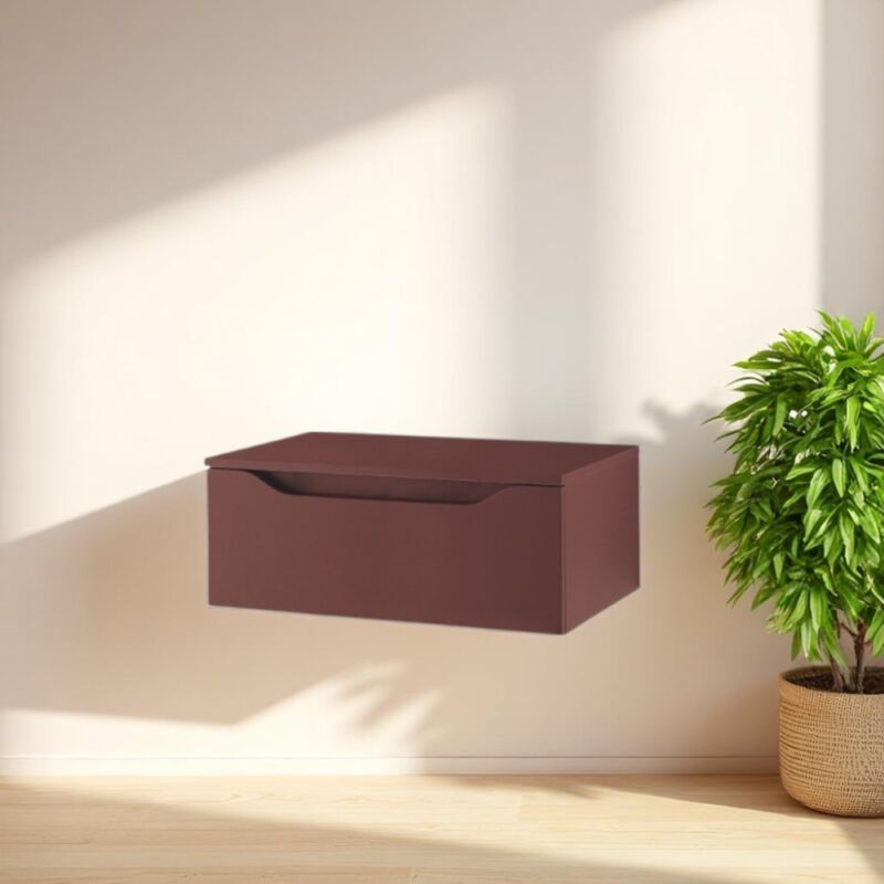 foto del prodotto modo cassetto bagno sospeso giglio 80 cm in nobilitato ruggine opaco