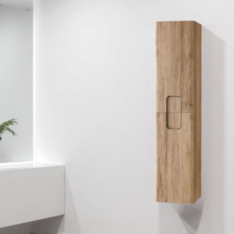 foto del prodotto modo - colonna bagno sospesa 160 cm arco due ante reversibile rovere nodi