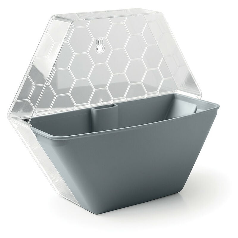 foto del prodotto modo grigio, vaso da interno modulabile, appendibile a muro o da appoggio, made in italy
