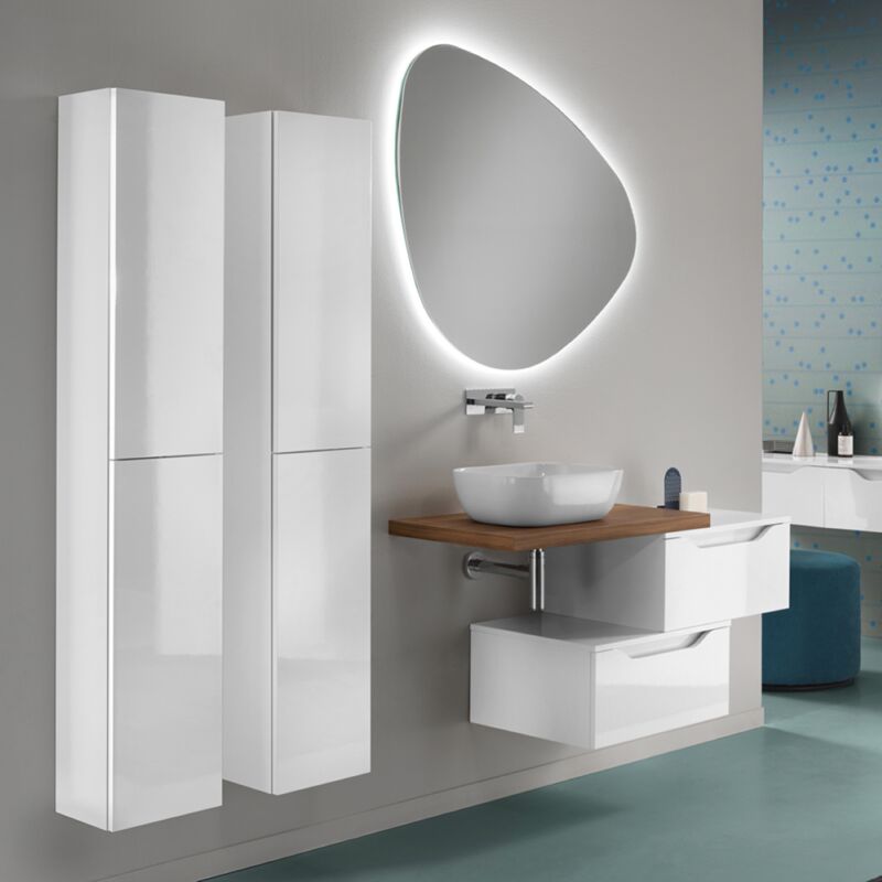 foto del prodotto modo mobile bagno sospeso con lavabo da appoggio e moduli con cassetto mixi c