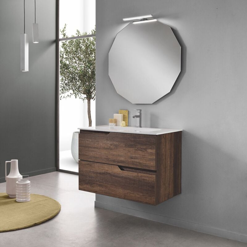 foto del prodotto modo mobile bagno sospeso moderno bora base 2 cassetti 80 cm e lavabo tek